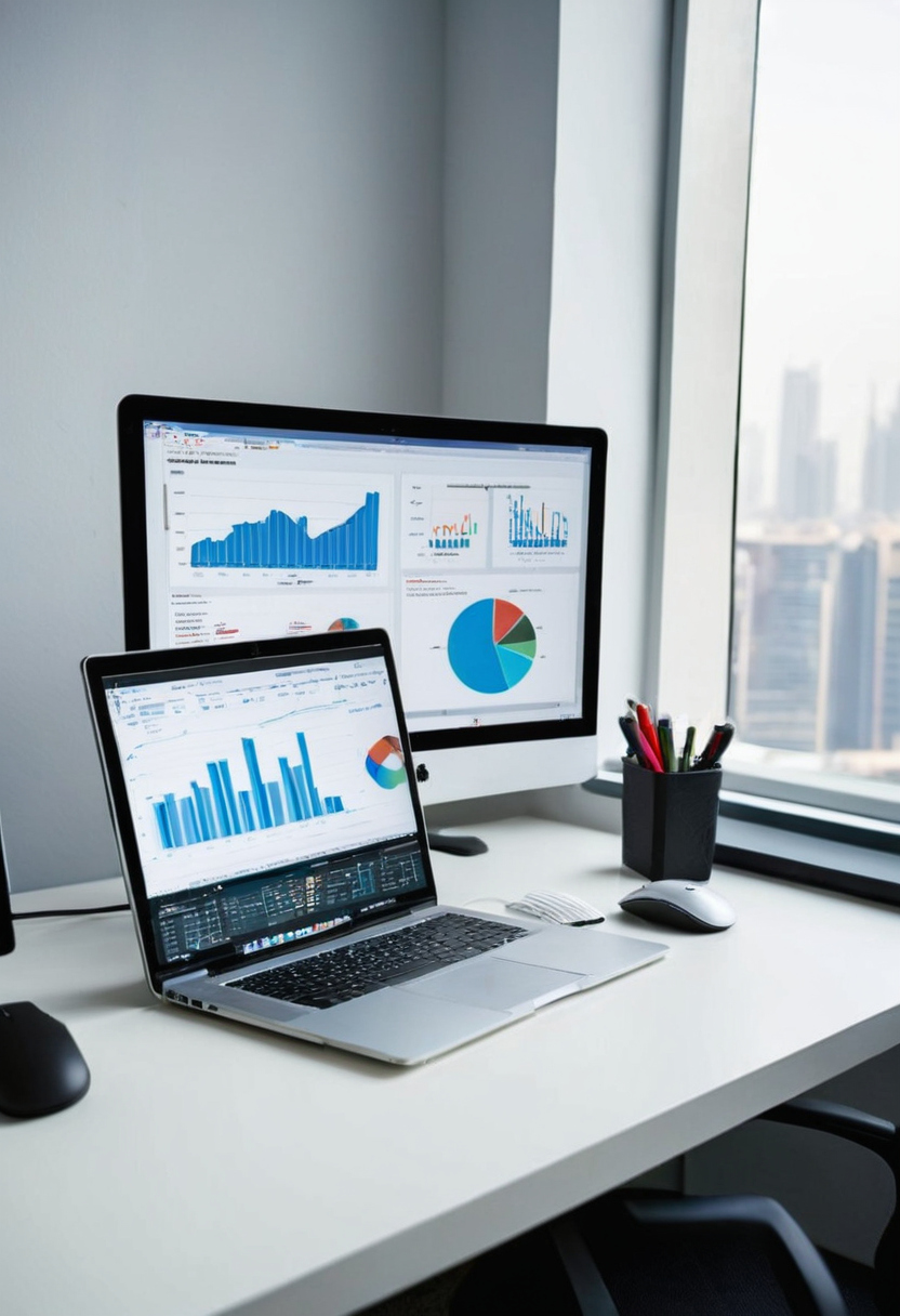Digital workspace visual for A Dubai website design brief should define business outcomes before page design